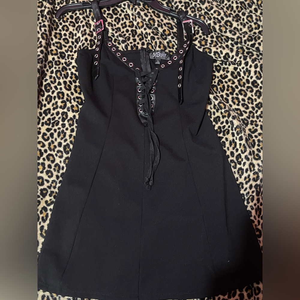 Black Lace-Up Dress